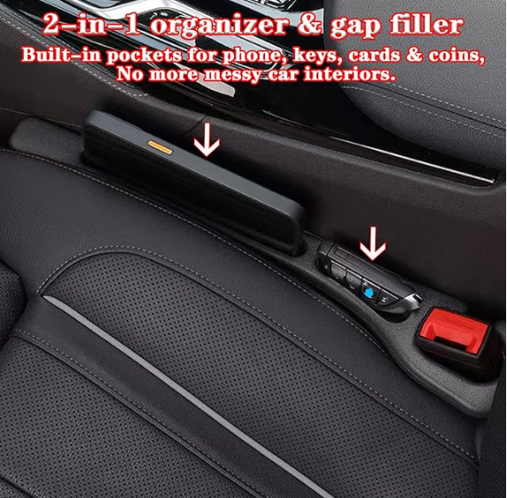 Car Seat Gap Filler Organizer – 2-in-1 Set (Pack of 2)