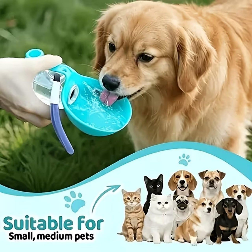 Portable Dog Water Bottle – 2-in-1 with Foldable Bowl | 50% Off