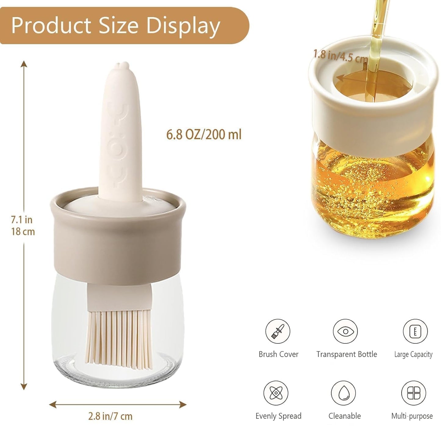 Premium Leakproof Oil Dispenser with Silicone Brush