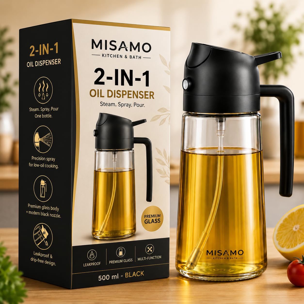 Dual-Function Oil Dispenser and Sprayer