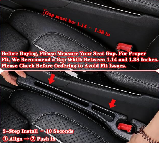 Car Seat Gap Filler Organizer – 2-in-1 Set (Pack of 2)
