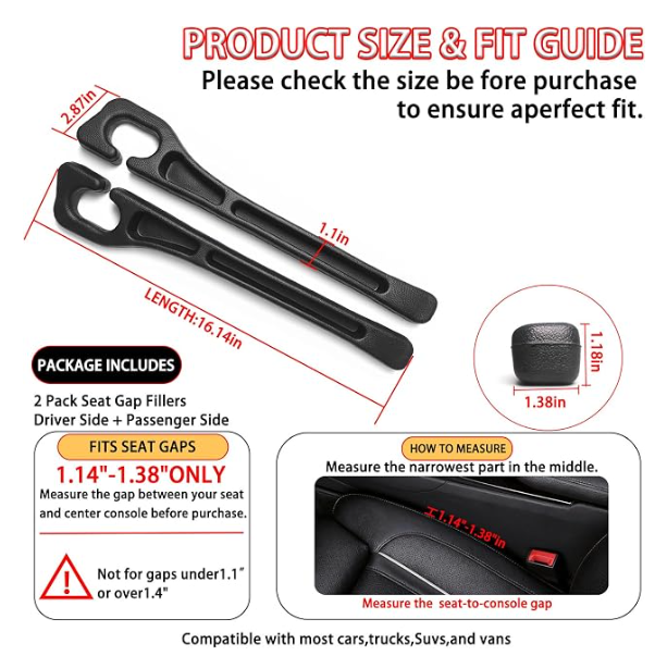 Car Seat Gap Filler Organizer – 2-in-1 Set (Pack of 2)