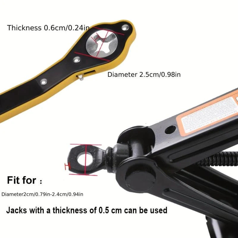 Labor-Saving Wrench – 360° Swivel Auto Jack Ratchet Wrench & Lug Wrench
