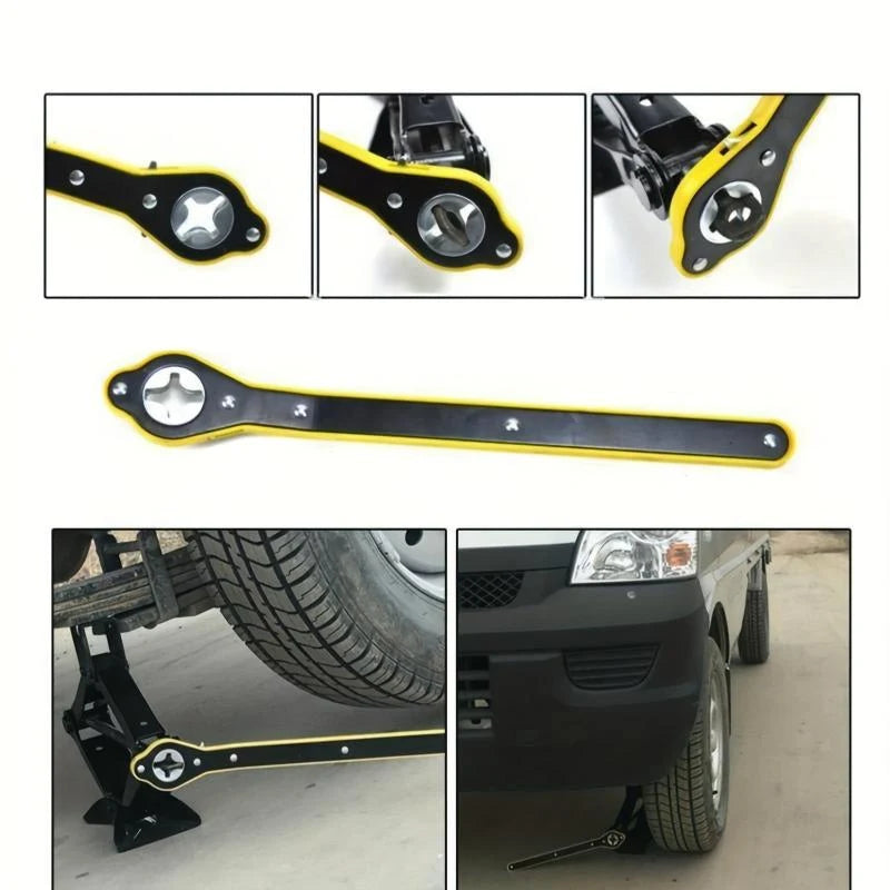 Labor-Saving Wrench – 360° Swivel Auto Jack Ratchet Wrench & Lug Wrench
